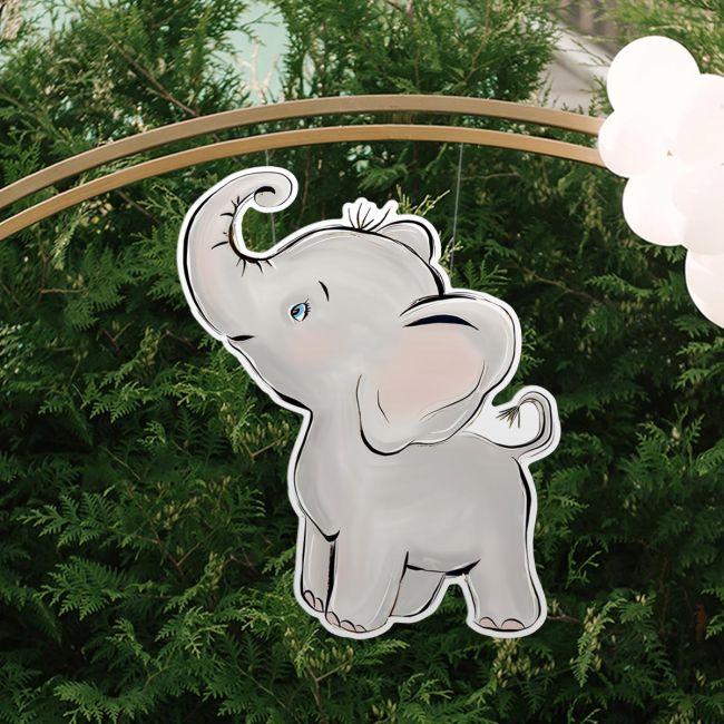 Ξύλινη φιγούρα εκτυπωμένη, αξιαγάπητο Ελεφαντάκι