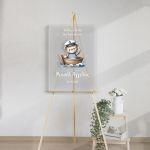 Πίνακας βάπτισης σε plexiglass, Αρκουδάκι ναυτικός 