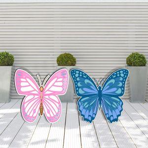 Wooden figure Butterflies pink blue set 2 pc