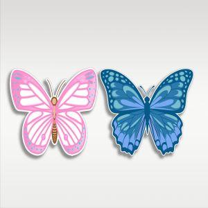 Wooden figure Butterflies pink blue set 2 pc Printed wood (mdf) View 1 2