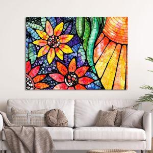 Canvas print Flowers in vitro style