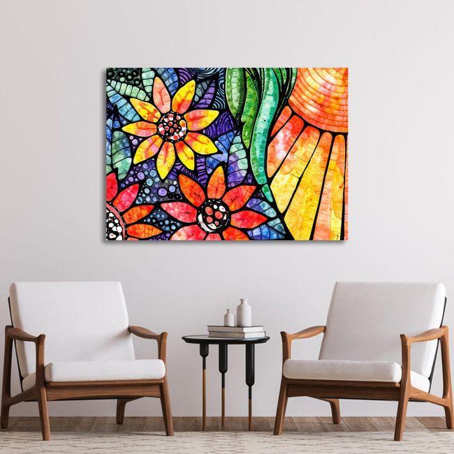 Πίνακας σε καμβά Flowers in vitro style