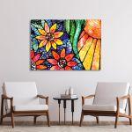 Πίνακας σε καμβά Flowers in vitro style