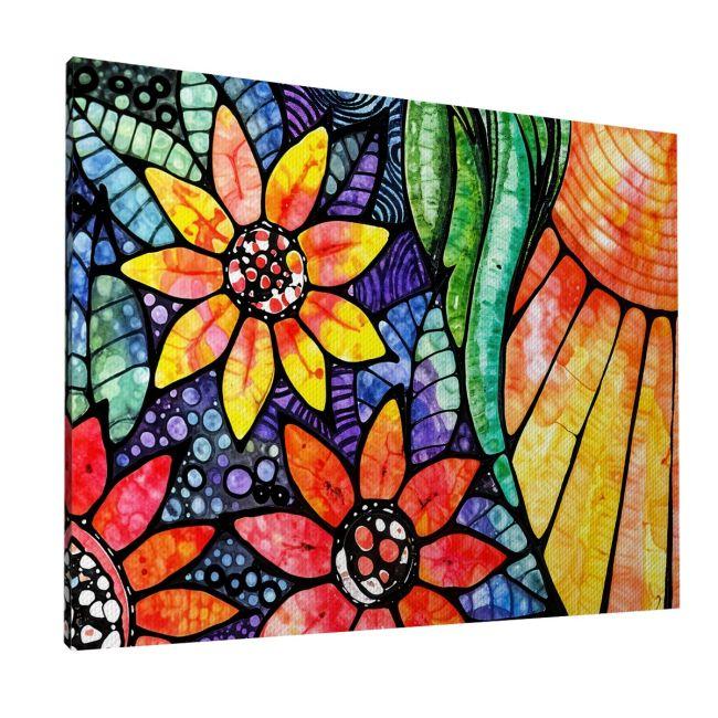 Canvas print Flowers in vitro style