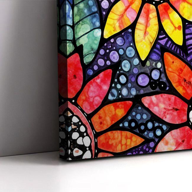 Canvas print Flowers in vitro style