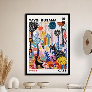 Exhibition poster, Cats, Yayoi Kusama