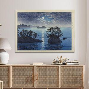 Canvas print Moonlight at Matsushima, Kawase Hasui