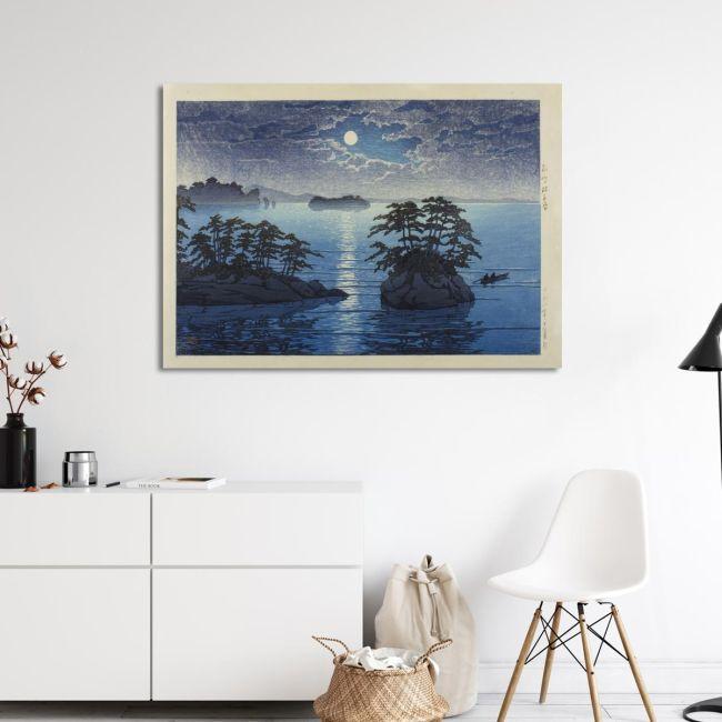 Canvas print Moonlight at Matsushima, Kawase Hasui