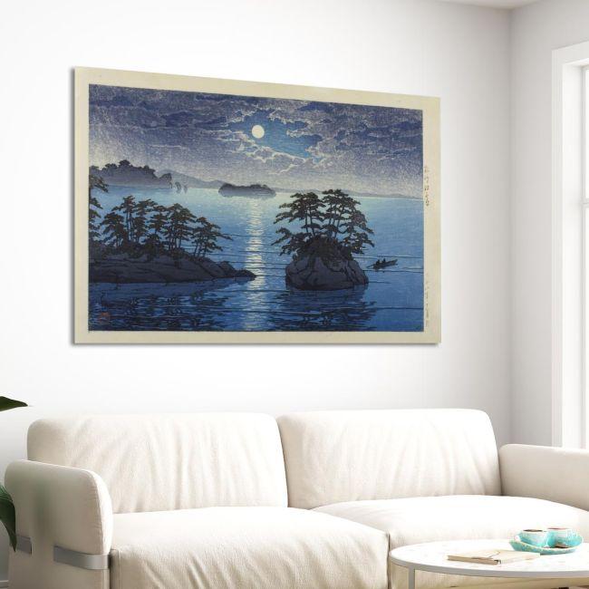 Canvas print Moonlight at Matsushima, Kawase Hasui