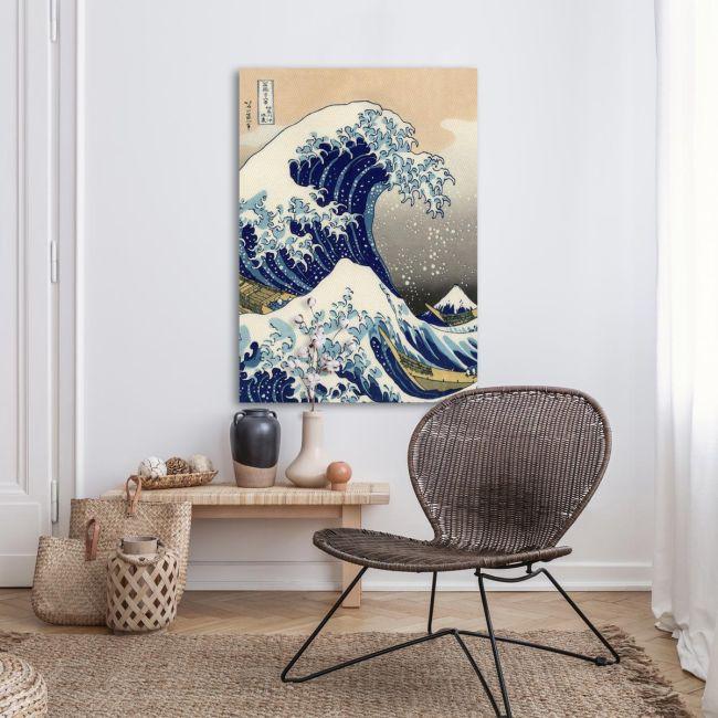 Canvas print The great wave off Kanagawa, vertical, K. Hokusai.