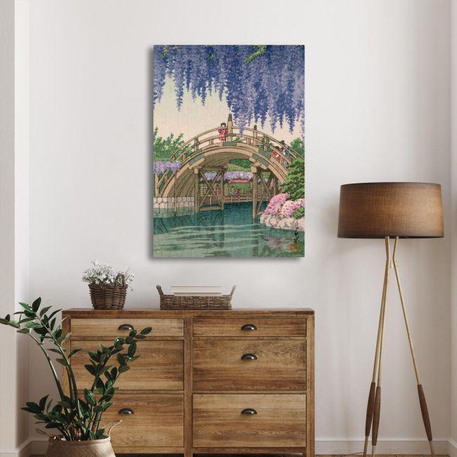 Canvas print Wisteria at Kameido, Kawase Hasui