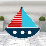 Wooden figure printed, Greek sail boat