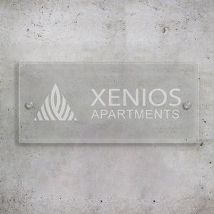 Πινακίδα δωματίων, διάφανο plexiglass, wide, χάραξη με laser