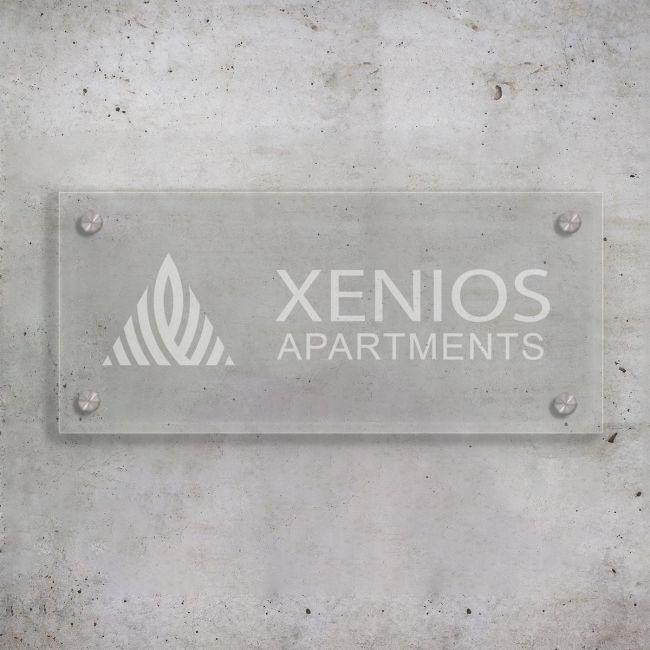 Πινακίδα δωματίων, διάφανο plexiglass, wide, χάραξη με laser