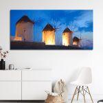 Canvas print Windmills impression, panoramic