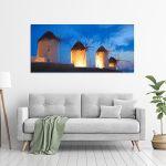 Canvas print Windmills impression, panoramic