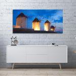 Canvas print Windmills impression, panoramic