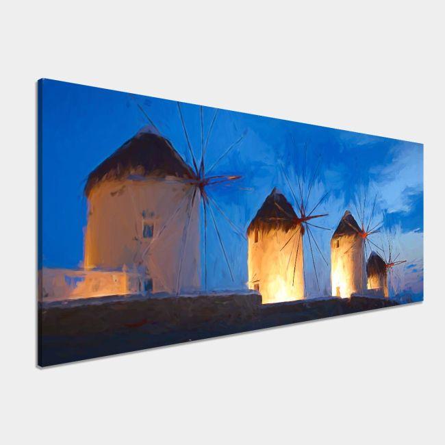 Canvas print Windmills impression, panoramic