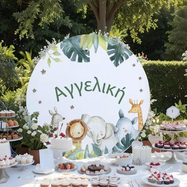 Ξύλινη πινακίδα, Ζωάκια σαφάρι ζωγραφιστά,προσωποποιημένη