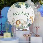 Wooden printed sign, safari animals watercolor personalized