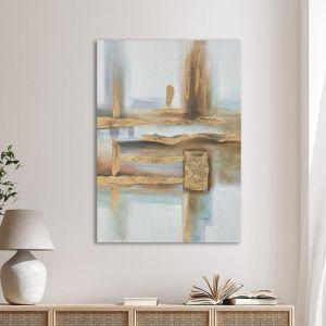 Canvas print Brown and gold I, vertical