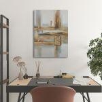 Canvas print Brown and gold I, vertical