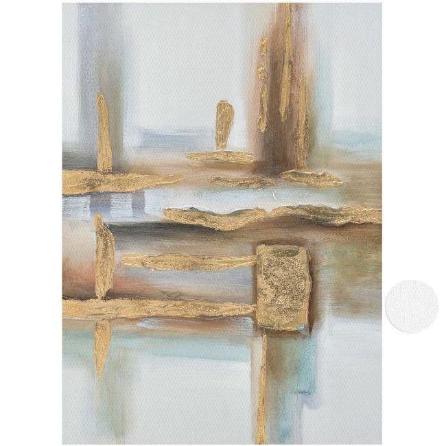 Canvas print Brown and gold I, vertical