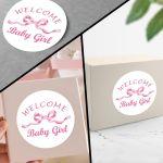 Sticker labelWelcome baby girl