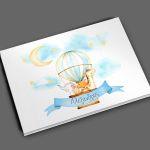 Wishes book, Hot air balloon hand drawn animals art I