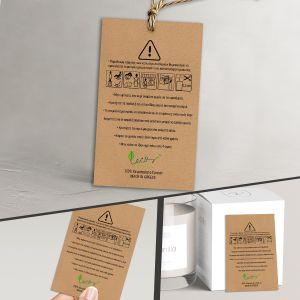 Cardboard kraft tags, candles safety guides