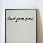 Sticky letters forwedding welcome, Find your Seat