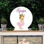 Wooden printed sign, Cute pink ballerina 2