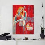 Canvas print Music and cat