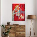 Canvas print Music and cat