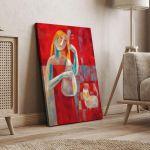 Canvas print Music and cat