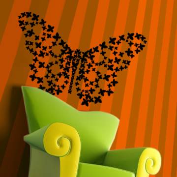 Αυτοκόλλητο τοίχου πεταλούδες, Les Papillons 
