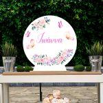 Wooden printed sign, Flowers & butterfliespersonalized