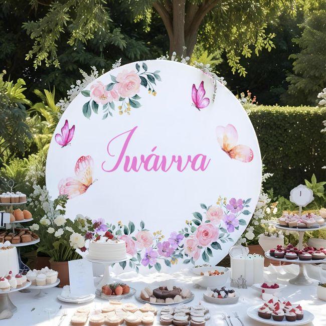 Wooden printed sign, Flowers & butterfliespersonalized