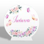 Wooden printed sign, Flowers & butterfliespersonalized