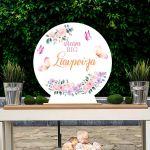 Wooden printed sign, Flowers & butterflies, dream bigpersonalized