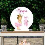 Wooden printed sign, Cute pink ballerina and pointe