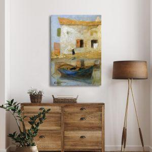 Canvas print Boat and house Oikonomou Framed canvas View 1 2