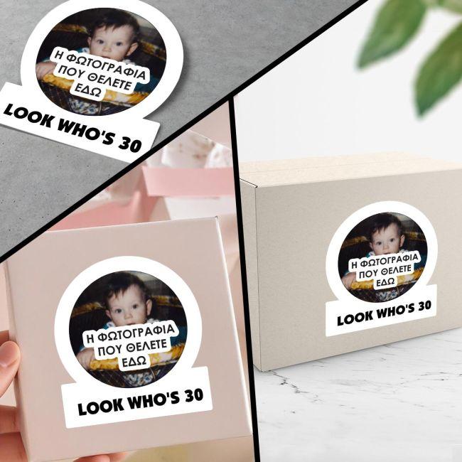 BirthdaySticker label photo and text