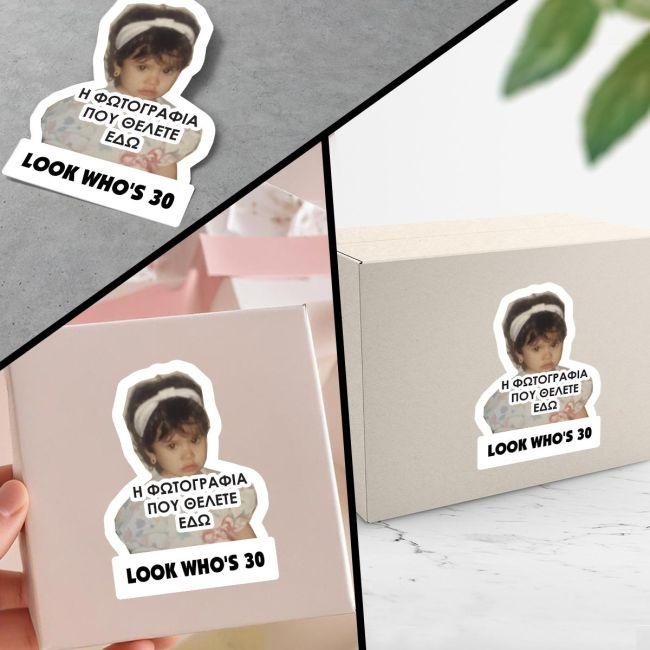 BirthdaySticker label photo and text