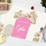 Placemat baptism party, Baby girl boho pink beige