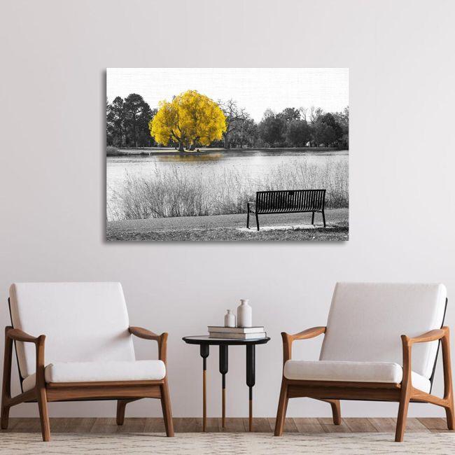Πίνακας σε καμβά Golden yellow tree