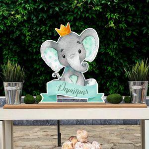 Wooden printed sign, Elephant mint with crown custom name