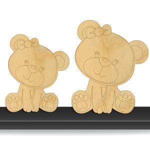 Wooden figure Cute bear girl