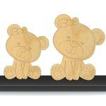 Wooden figure Cute bear girl