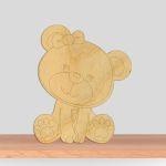 Wooden figure Cute bear girl